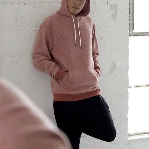 Feat Hoodie Mens Drawstring Long Sleeve Blanket Blend Sweatshirt Cayenne Size XL - Picture 5 of 13